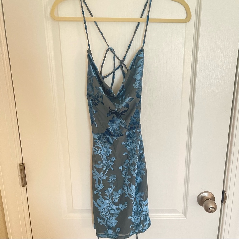 Lace Up Back Mini Dress